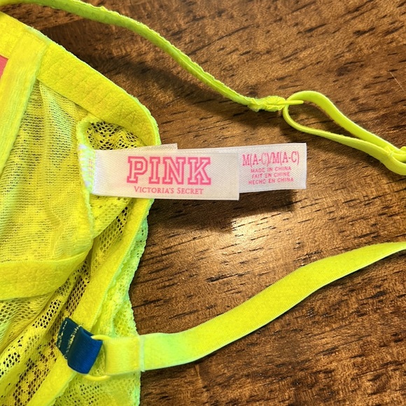 Neon yellow green , pink bralette . - Picture 3 of 3